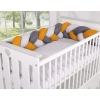 My Sweet Baby Gevlochten Bedbumper voor Babybed 180 cm Grijs Antraciet Honing Mosterd