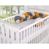 My Sweet Baby Gevlochten Bedbumper voor Babybed 180 cm Grijs Antraciet Honing Mosterd