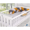 My Sweet Baby Gevlochten Bedbumper voor Babybed 180 cm Grijs Antraciet Honing Mosterd