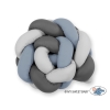 My Sweet Baby Gevlochten Bedbumper voor Babybed 180 cm Grijs Antraciet Pastelblauw