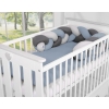 My Sweet Baby Gevlochten Bedbumper voor Babybed 180 cm Grijs Antraciet Pastelblauw