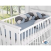 My Sweet Baby Gevlochten Bedbumper voor Babybed 180 cm Grijs Antraciet Pastelblauw