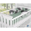 My Sweet Baby Gevlochten Bedbumper voor Babybed 180 cm Grijs Pastelgroen Antraciet