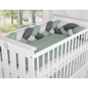 My Sweet Baby Gevlochten Bedbumper voor Babybed 180 cm Grijs Pastelgroen Antraciet