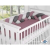 My Sweet Baby Gevlochten Bedbumper voor Babybed 180 cm Grijs Pastelviolet Antraciet