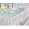 My Sweet Baby Gevlochten Bedbumper voor Babybed 180 cm Mint Wit Grijs