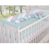 My Sweet Baby Gevlochten Bedbumper voor Babybed 180 cm Mint Wit Grijs