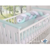 My Sweet Baby Gevlochten Bedbumper voor Babybed 180 cm Mint Wit Grijs