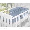 My Sweet Baby Gevlochten Bedbumper voor Babybed 180 cm Pastelblauw