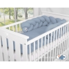 My Sweet Baby Gevlochten Bedbumper voor Babybed 180 cm Pastelblauw