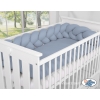 My Sweet Baby Gevlochten Bedbumper voor Babybed 180 cm Pastelblauw