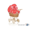 Natuurlijke Poppenwagen van Riet Rood Polkaprikker