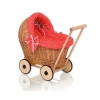 Natuurlijke Poppenwagen van Riet Rood Polkaprikker
