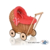 Natuurlijke Poppenwagen van Riet Rood Polkaprikker