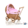 Natuurlijke Poppenwagen van Riet Roze Polkaprikker