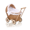 Natuurlijke Rieten Poppenwagen Wit
