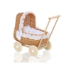 Natuurlijke Rieten Poppenwagen Wit