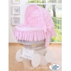 Wiegbekleding vorr wieg met kap roze