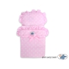 Poppenwagen Hout Roze Wit