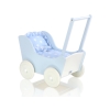 Poppenwagen Hout Wit Blauw