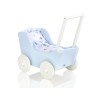 Poppenwagen Hout Wit Blauw