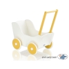 Poppenwagen Hout Wit Geel