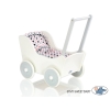 Poppenwagen Hout Wit Grijs