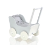 Poppenwagen Hout Wit Grijs