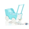 Poppenwagen Hout Wit Turkoois