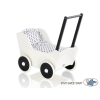 Poppenwagen Hout Wit Zwart
