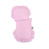 Poppenwagen riet met kap Roze