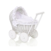 Poppenwagen Riet  Wit