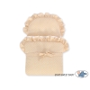 Poppenwagen Rotan Wit Beige Polkaprikker