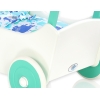 Poppenwagen van Hout met Dekentje Mint Wit