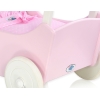 Poppenwagen van Hout met Dekentje Roze Wit