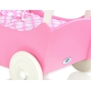 Poppenwagen van Hout met Dekentje Wit