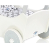 Poppenwagen van Hout met Dekentje Wit Grijs