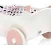 Poppenwagen van Hout met Dekentje Wit Poederroze