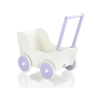 Poppenwagen van Hout met Dekentje Wit Purper