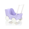 Poppenwagen van Hout met Dekentje Wit Purper
