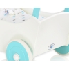 Poppenwagen van Hout met Dekentje Wit Turkoois