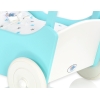 Poppenwagen van Hout met Dekentje Wit Turkoois