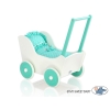 Poppenwagen van Hout Mint Wit