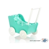 Poppenwagen van Hout Mint Wit