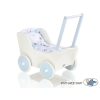 Poppenwagen van Hout Wit Blauw