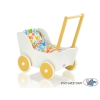 Poppenwagen van Hout Wit Geel