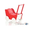 Poppenwagen van Hout Wit Rood