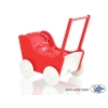 Poppenwagen van Hout Wit Rood