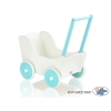 Poppenwagen van Hout Wit Turkoois
