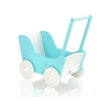 Poppenwagen van Hout Wit Turkoois